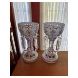 Pair of Antique Mantle Lusters