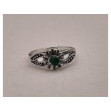 Vintage Estate Emerald Flower Ring