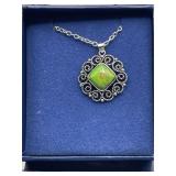 Large Green Turquoise Necklace