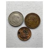 Lot of 3 Foreign Coins