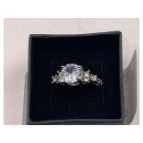 White Sapphire Engagement Ring