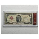 1928 Slabbed $2.00 Bill