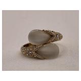 Vintage Cats Eye Bipass Ornate Ring