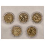 5 Gold Layered Proof State Quarters