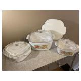 Set of 3 Corning Ware Covered Casseroles