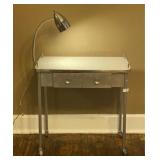 Vintage Rolling Table & Light