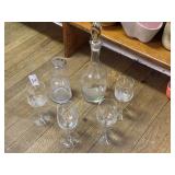 Etched Wine Set