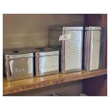 Vintage 4 Piece Stainless Canister Set