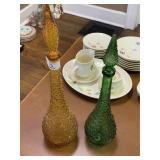 2 Large Stoppered Glass Bottles