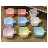 9 Vintage Glassbake Cups