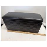 Black Woven Storage Ottoman Chest
