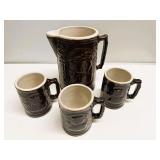 Burley & Winter Crooksville Pitcher & Mugs