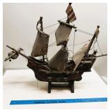 Vintage Wooden Spanish Galleon Model Ship
