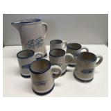 Stoneware Pitcher & Mug Set