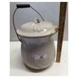 Vintage Stoneware Chamber Pot with Lid