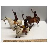 Vintage Hard Plastic Indian Riders & Horses