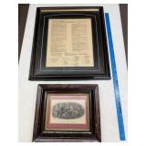 Framed Constitution & Historic Print