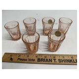 Set of Pink Depression Juice Glasses