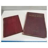 Vintage World Atlas Book Pair