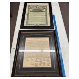 Lincoln & Declaration Framed Prints