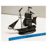 Metal Sailing Ship Sculpture