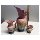 3 Hull Pottery Floral Vases