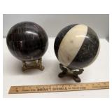Pair of Decorative Stone Spheres / Globes