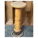 Rustic Log & Rope Plant Stand