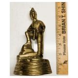 Solid Brass Miner Figural Statue