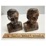Lincoln Bust Bank Advertising Bookends
