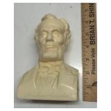 Ivory Tone Lincoln Figural Bust Advertising Bank