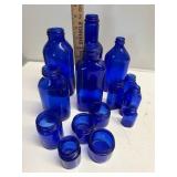 Vintage Cobalt Blue Bottle & Jar Collection
