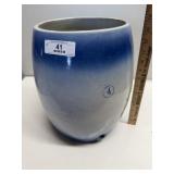Vintage Blue Stoneware Crock Dispenser / Planter