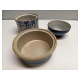 Blue & Gray Stoneware Bowl Lot
