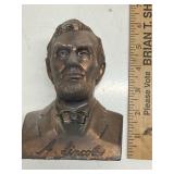 Lincoln Copper Tone Figural Bust Bank