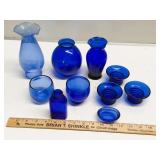 Assorted Cobalt Blue Glass Collection