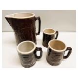 Burley & Winter Crooksville Pitcher & Mugs