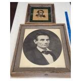 Pair of Rustic Lincoln Portrait Prints