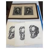 Lincoln Prints & Washington Portrait