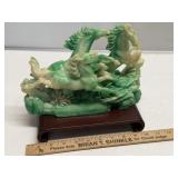 Green Jade Style Horse Sculpture