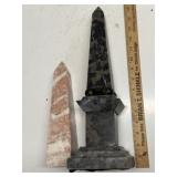 Pair of Marble Obelisk Sculptures
