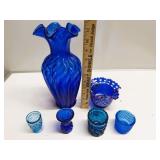 Assorted Blue Glass Collection