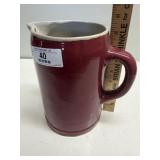 Vintage Burgundy Stoneware Pitcher