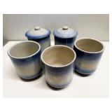 Blue Pottery Canister Set