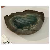 Polished Teal Agate Geode Slice