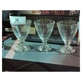 3 Boopie Footed Cordial Glasses