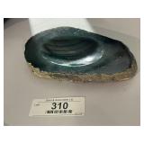 Polished Teal Agate Geode Slice
