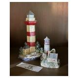 Pair of Stamped Lighthouse Collectibles