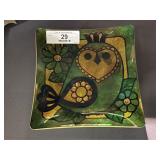 Vintage Glass Owl Tray