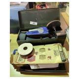 Metal Box Of Sanders & Sandpaper